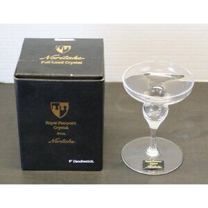 Noritake Royal Pierpont Full-Lead Crystal 5" Candlestick Holder with Box VTG NOS
